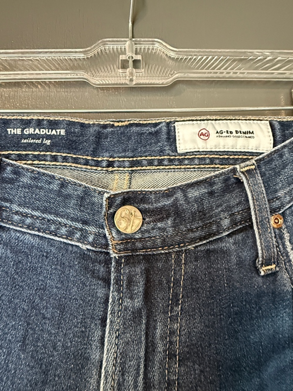 AG Adriano Goldschmied Vintage Wash Blue Straight Jeans - Picture 2 of 4